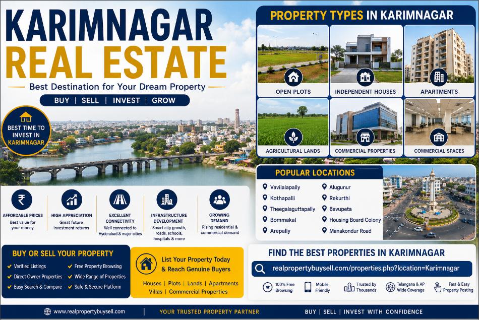Karimnagar Real Estate – Complete Guide to Buying, Selling & Investing in Properties in Karimnagar