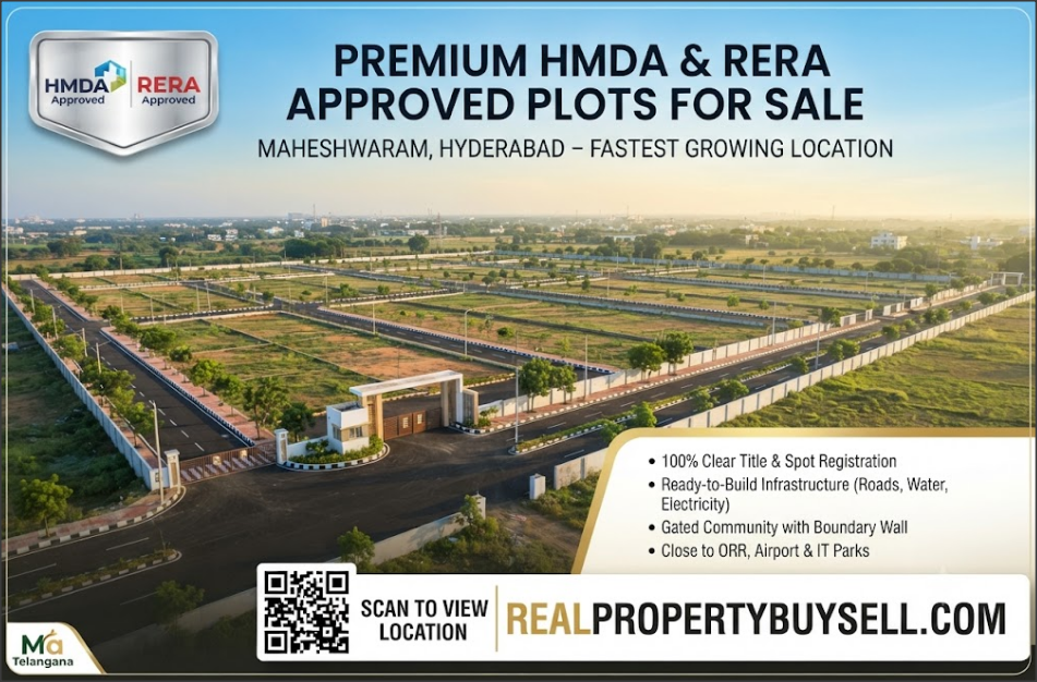 HMDA Approved Open Plots for Sale in Maheshwaram Hyderabad in Maheshwaram, Hyderabad
