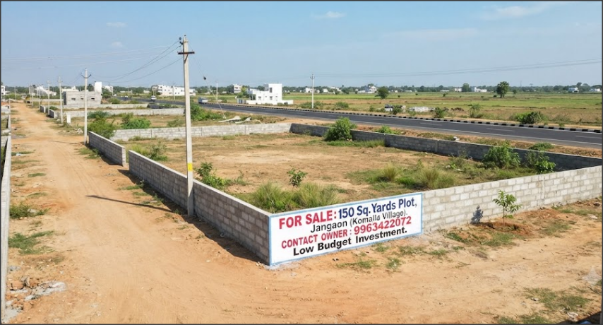 Affordable 150 Sq Yards Open Plot for Sale in Komalla Village, Jangaon Near Warangal Highway in Komalla Village, Near Warangal Highway, Jangaon